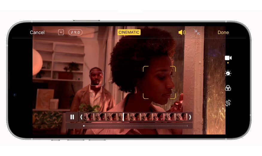 Novos iPhone 13 Pro e Pro Max terão sistema de câmeras profissionais com edição de foco mesmo após a gravação de um vídeo. Imagem: Apple/Divulgação