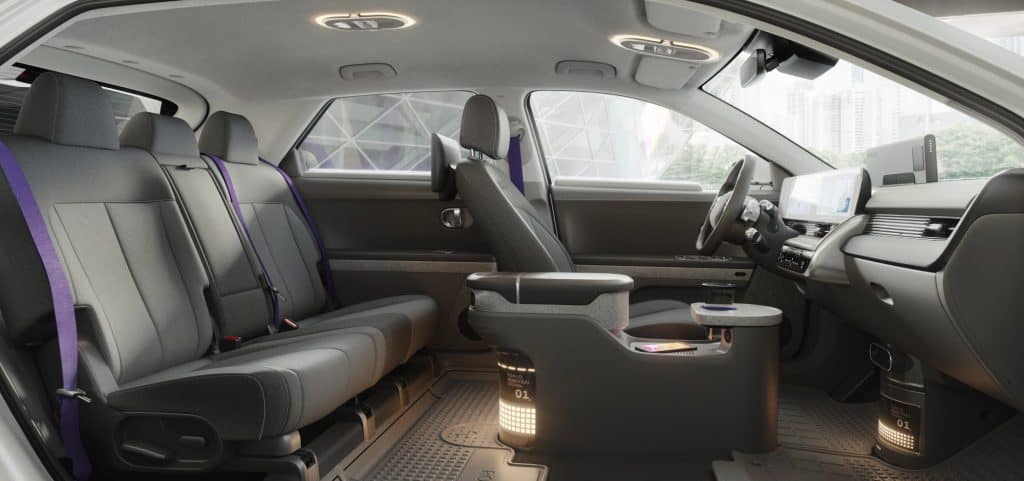 Detalhes da parte interna do Ioniq 5
