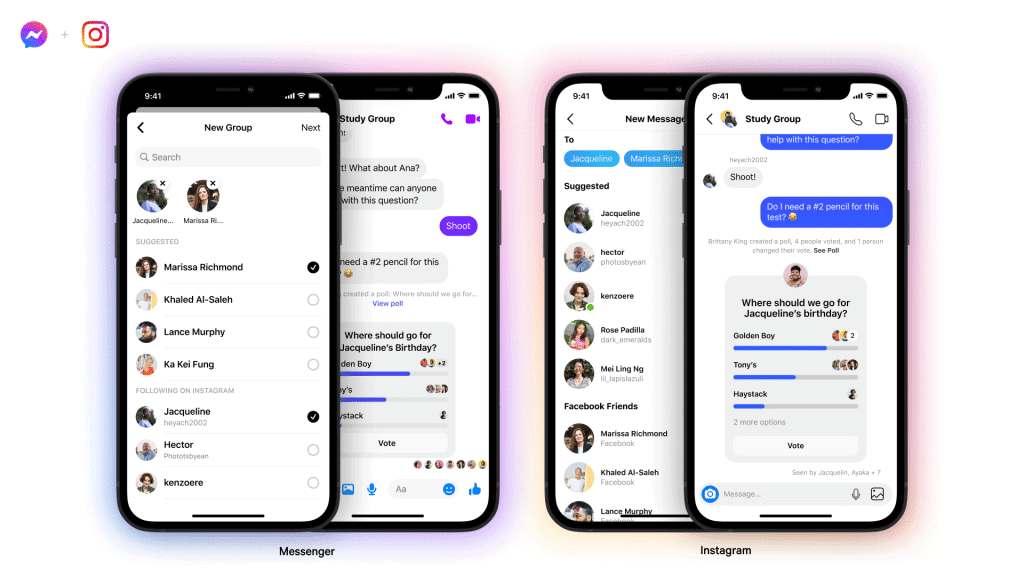 Instagram agora permite usuários do Messenger em grupos de bate-papo