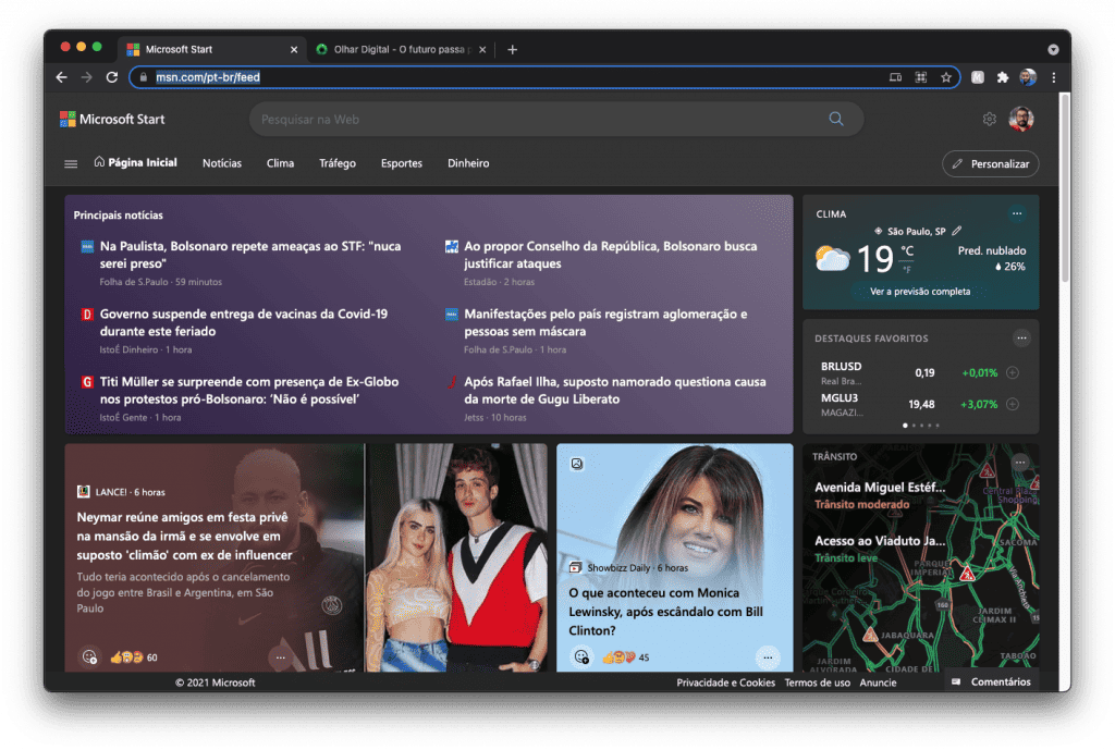 Microsoft Start (Imagem: reprodução)