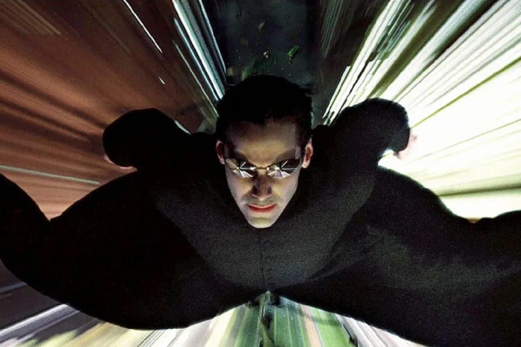 Keanu Reeves como Neo em 'The Matrix'. Imagem: Warner Bros./Divulgação