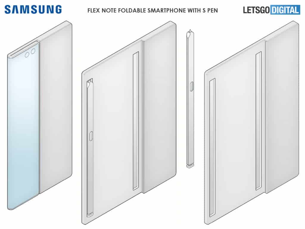 Samsung Galaxy Flex Note pode ser nova linha de smartphones dobráveis da fabricante. Reprodução: Let'sGo Digital