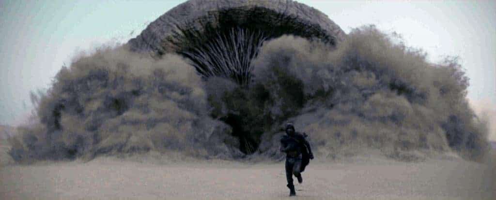 Verme de areia de Arrakis em Duna de Denis Villeneuve