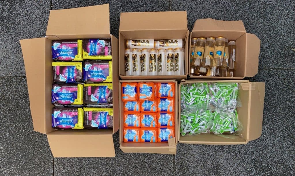 Kit de pobreza menstrual do Projeto Luna