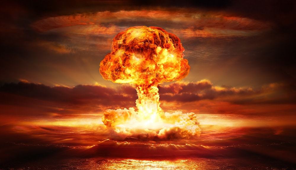 Ilustração de uma bomba nuclear