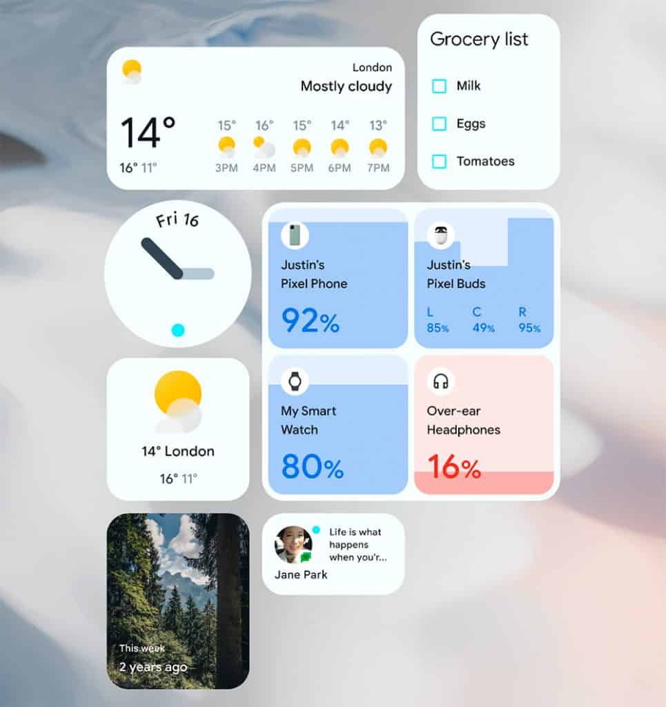 Interface Material You do Android 12