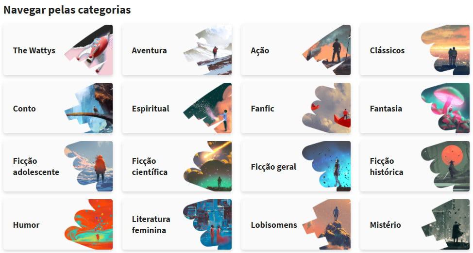 Categorias de histórias do Wattpad