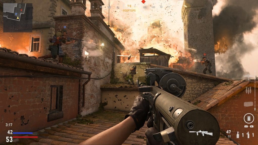 Combate em 'Vanguard' percorre os principais teatros da Segunda Guerra Mundial. Imagem: Activision/Divulgação  