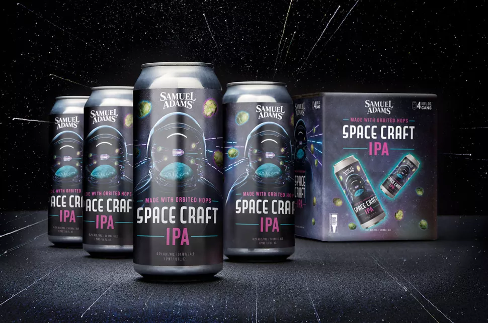Banner de divulgação da cerveja Space Craft IPA, criada pela cervejaria Samuel Adams
