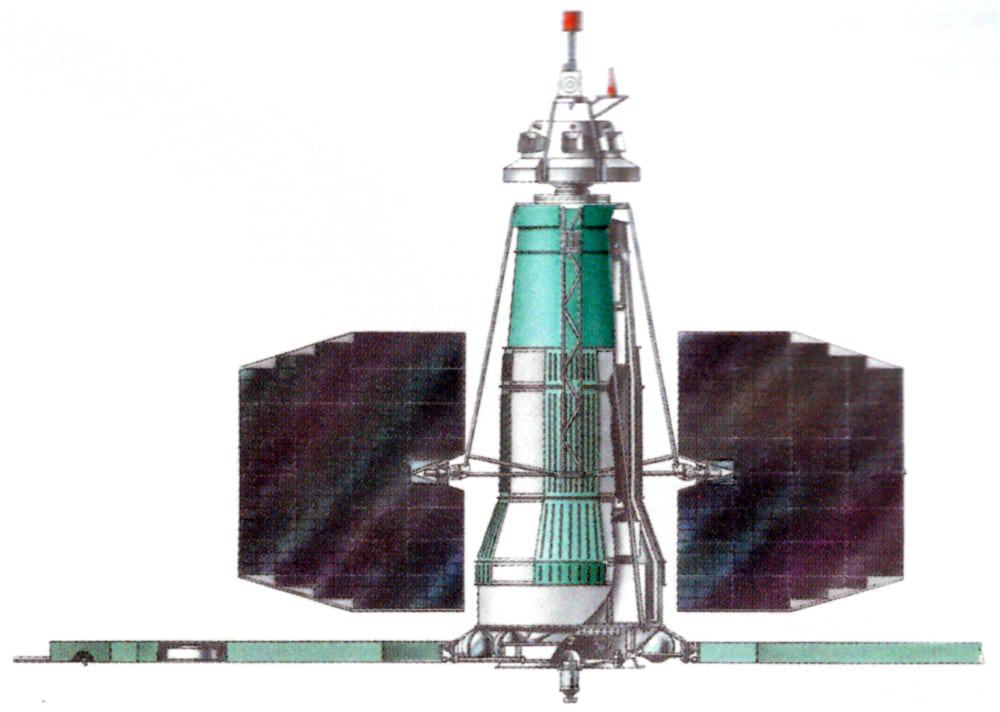 Ilustração de um satélite soviético baseado na plataforma Tselina-D, a mesma usada pelo Cosmos 1408. Imagem: KB Youzhnoïe
