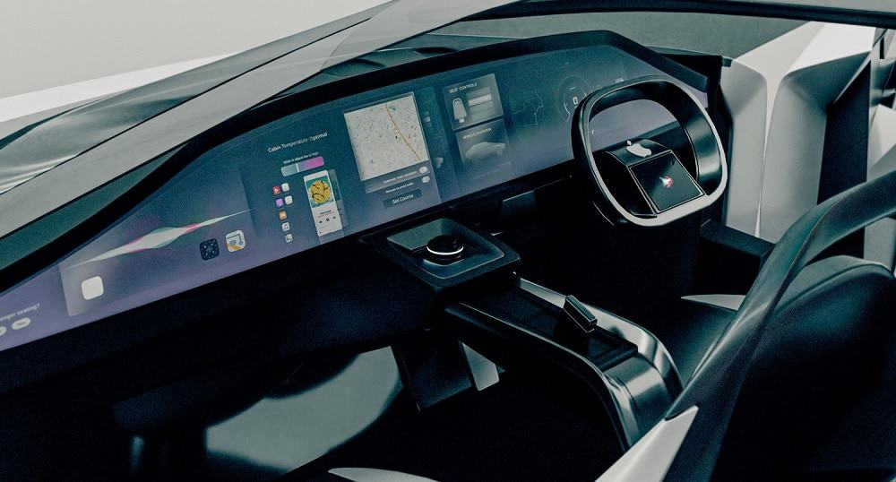 Espaço interno do Apple Car (renderização)