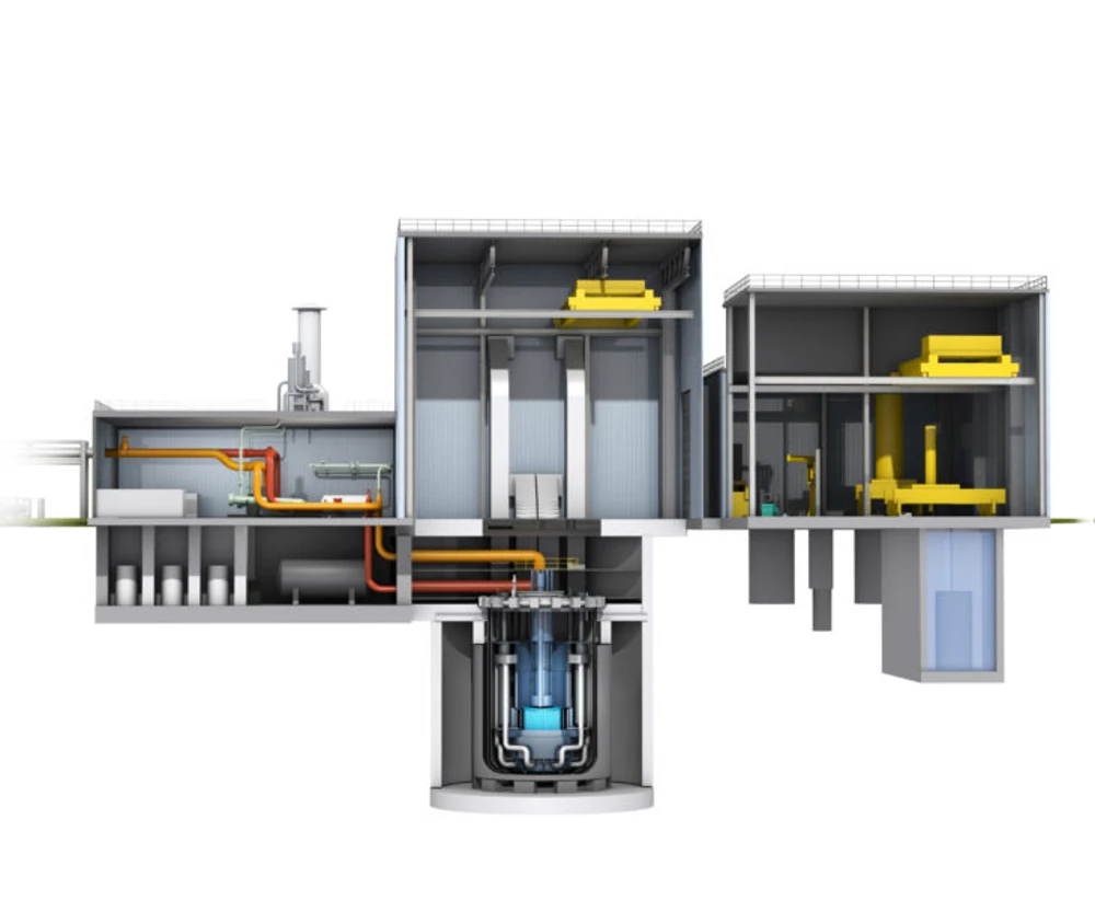 Ilustração divulgada pela empresa de Bill Gates, a TerraPower, mostrando o design de seu primeiro reator nuclear