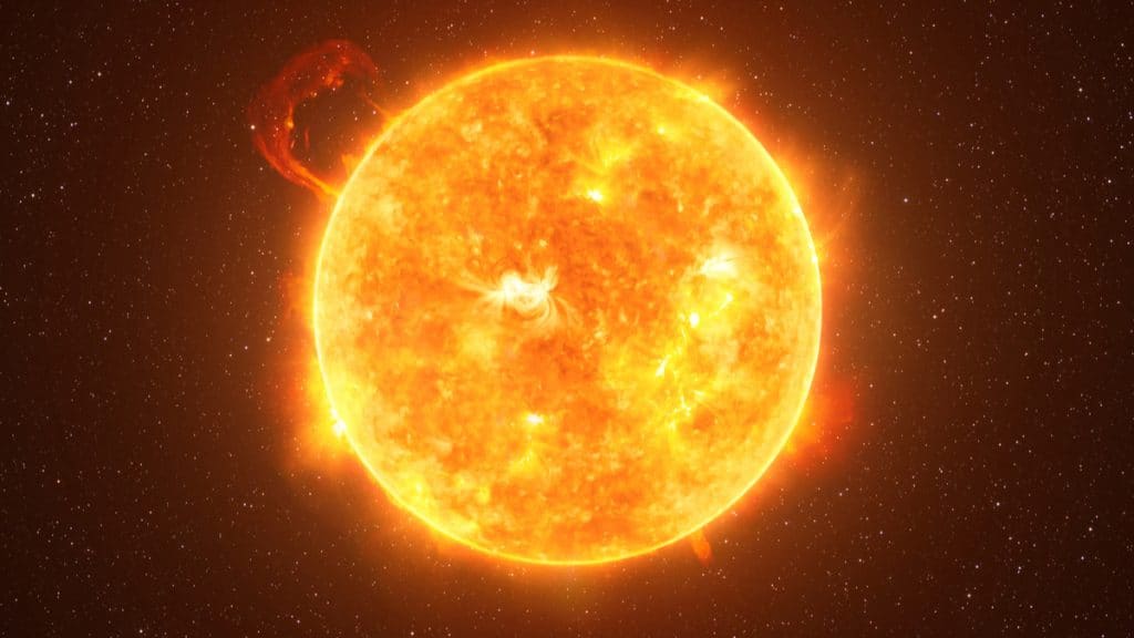 Ilustração mostra o Sol. Existem projetos dedicados a "escurecer" o Sol, mas ainda não sabemos das vantagens e desvantagens disso