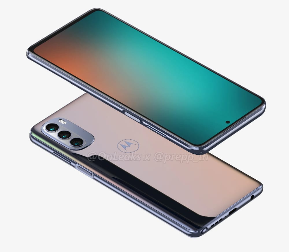 Imagens renderizadas mostra parte frontal e traseira do futuro Moto G Stylus 2022