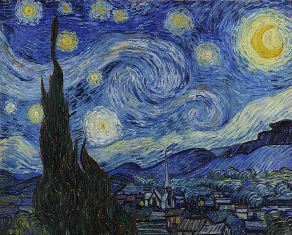 A famosa pintura "Noite Estrelada", de Vincent Van Gogh, foi "imitada" por uma colônia de bactérias em experimento científico