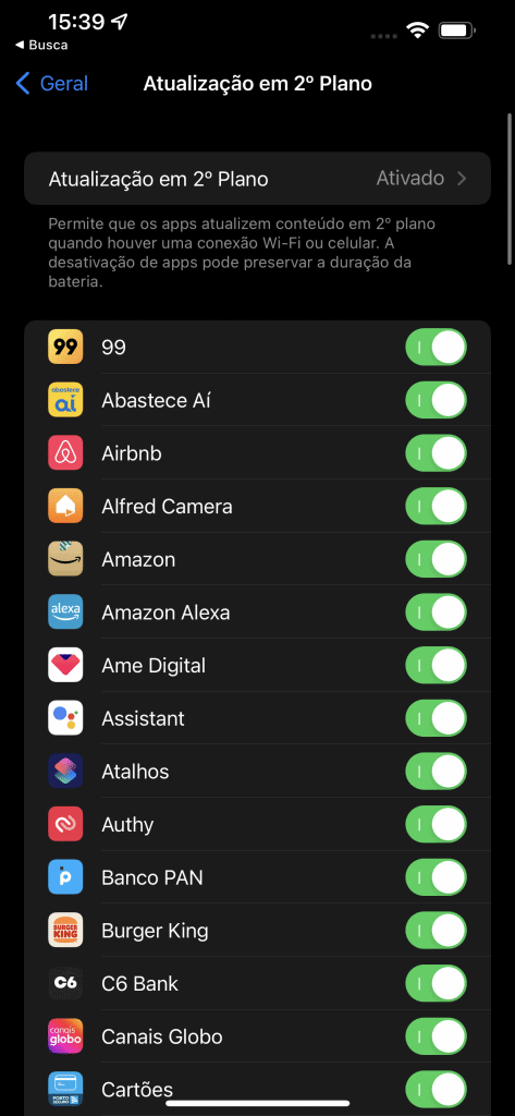 Atualizações em 2º Plano (Imagem: reprodução)