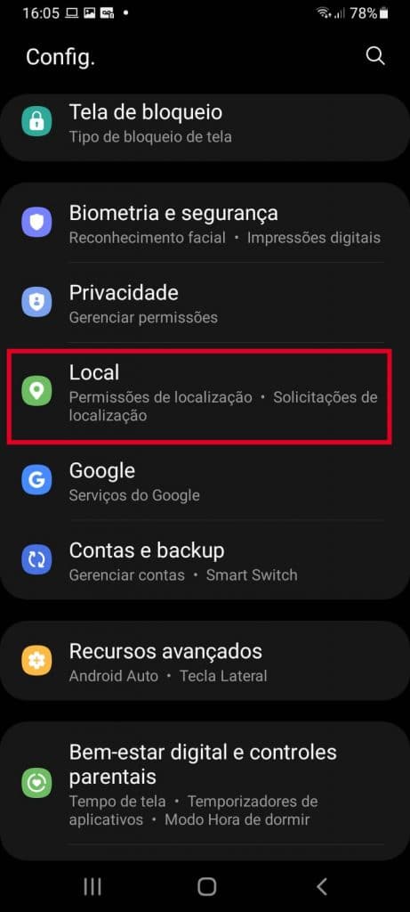 privacidade android