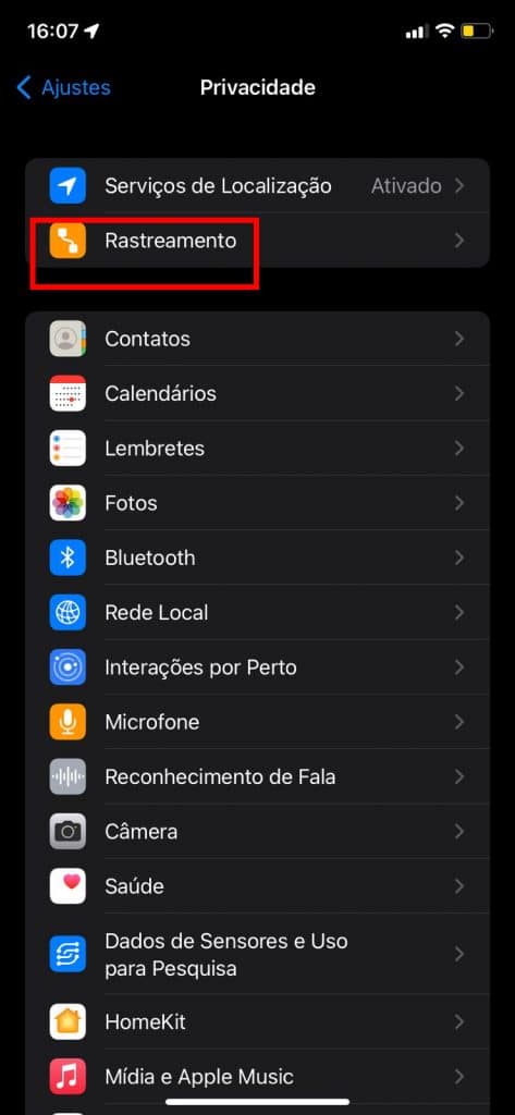 print ios rastreamento