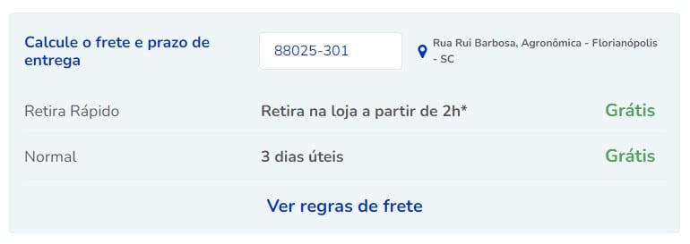 A simulação de frete permite mais economia no produto