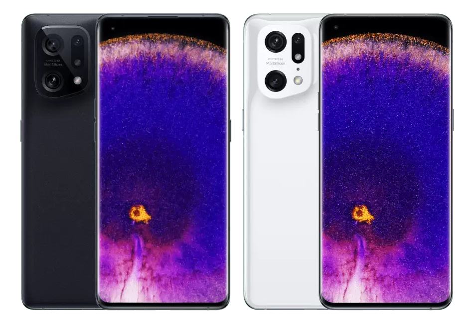 Find X5 Pro tem duas opções de cores, preta e branca