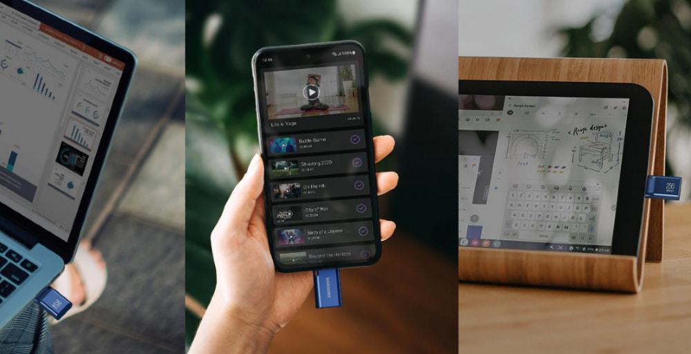 Pendrive USB-C da Samsung tem conector reversível