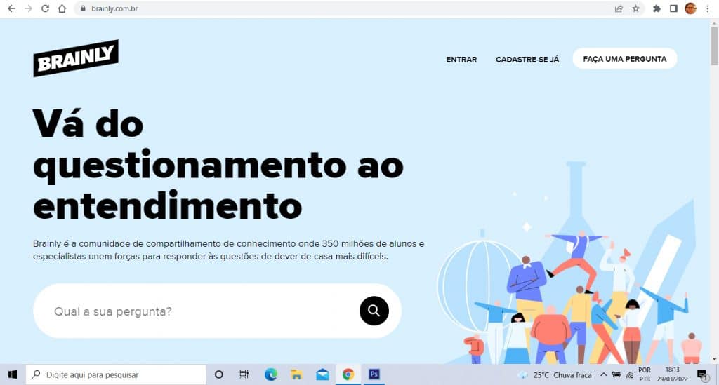 Tutorial de como baixar o Brainly - Passo 1