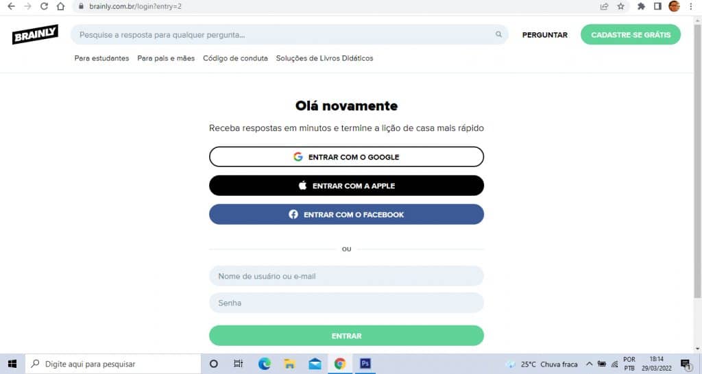 Tutorial de como baixar o Brainly - Passo 3