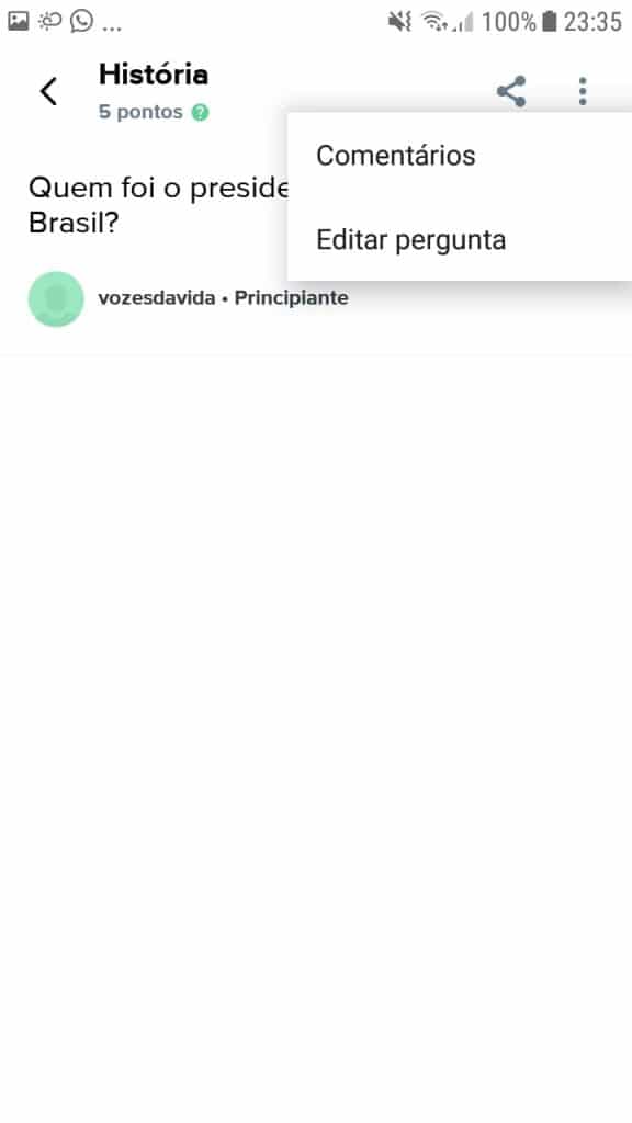 Como apagar pergunta no Brainly? 