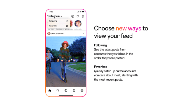 Ilustração do novo feed do Instagram