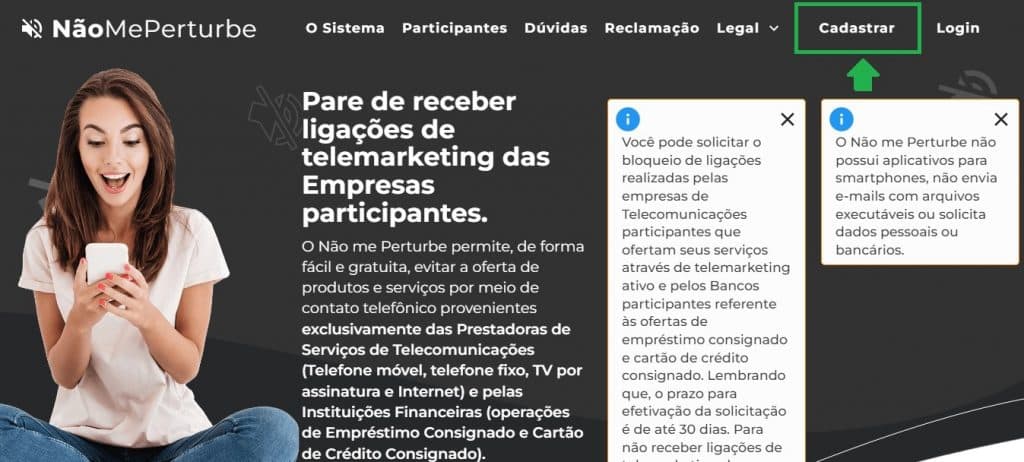Bloquear ligações - Passo 1