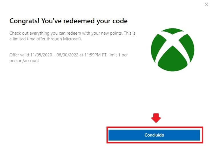 Como resgatar códigos para sua conta Microsoft Rewards - Passo 5