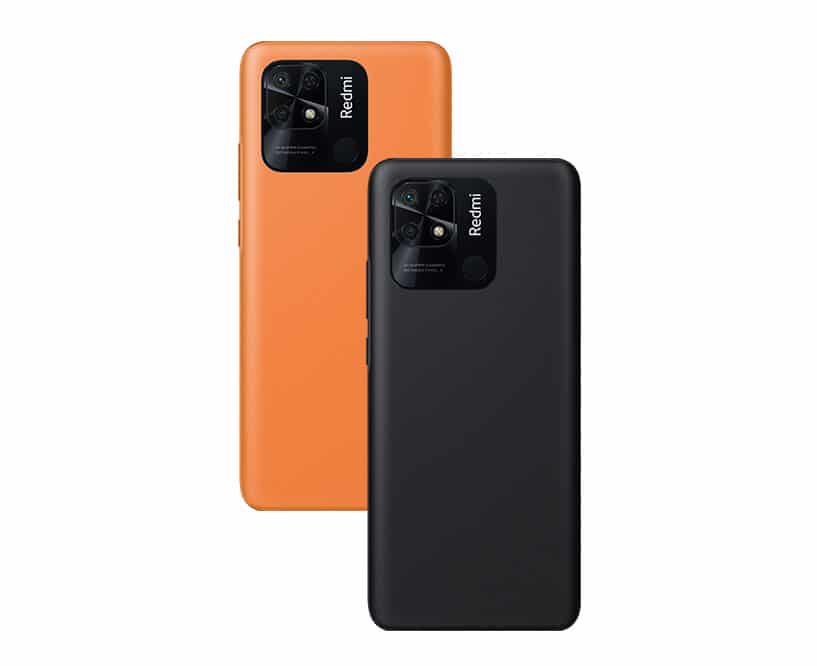 Redmi 10 Power tem duas opções de cores, laranja e preta 
