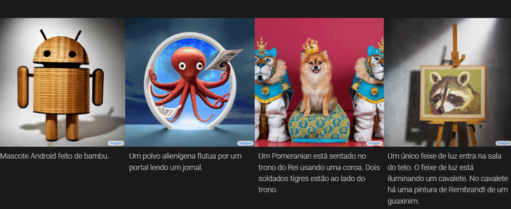 Imagens criadas a partir de IA pelo  Google