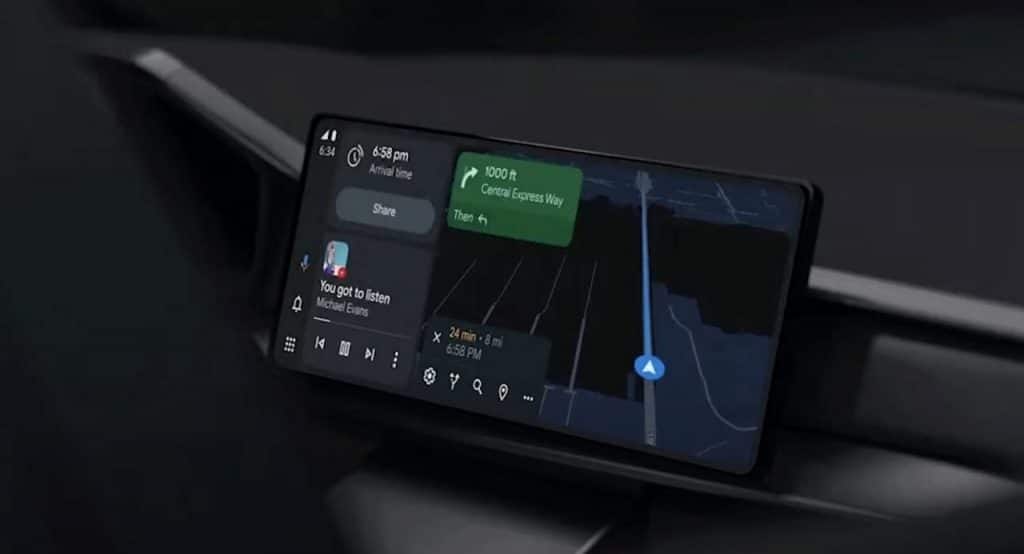 Captura de tela da atualização do Android Auto