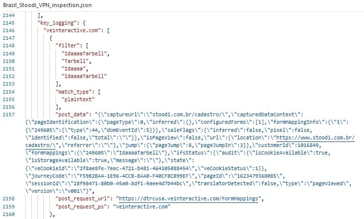 Captura de coleta de dados por app Stoodi