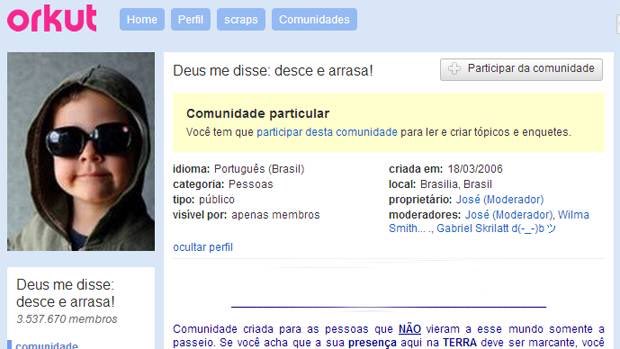 Comunidade "Desce e arrasa" do Orkut