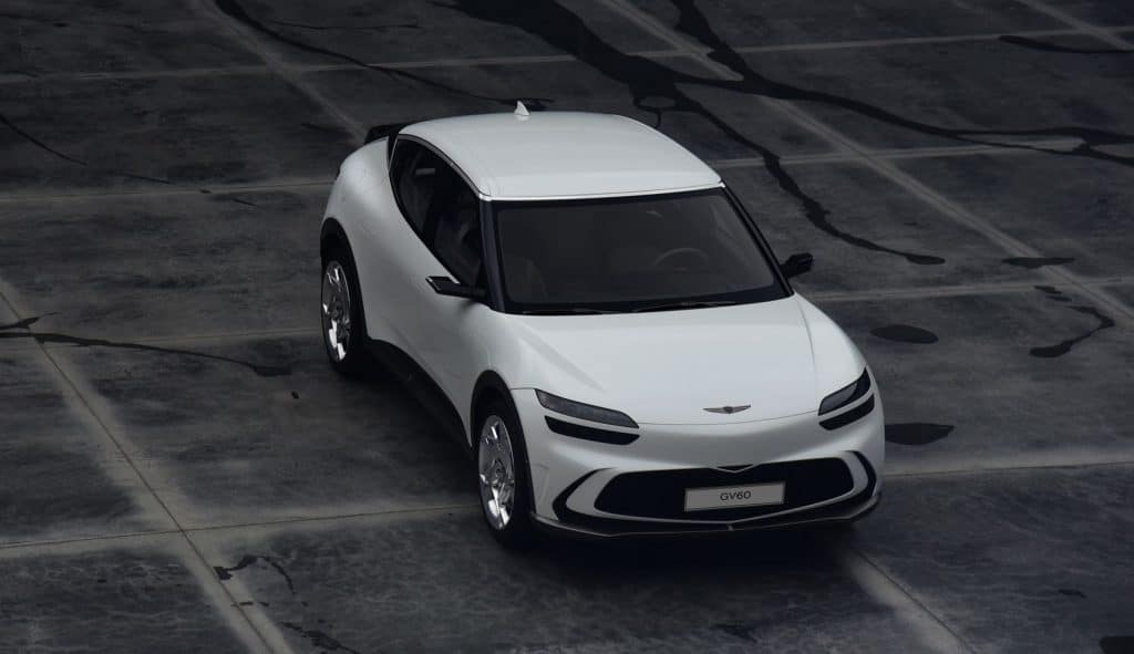 Visão de cima do SUV elétrico