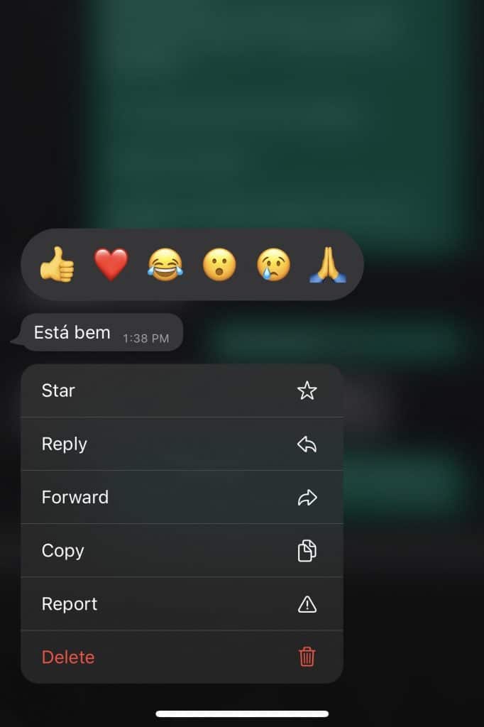Reações do WhatsApp
