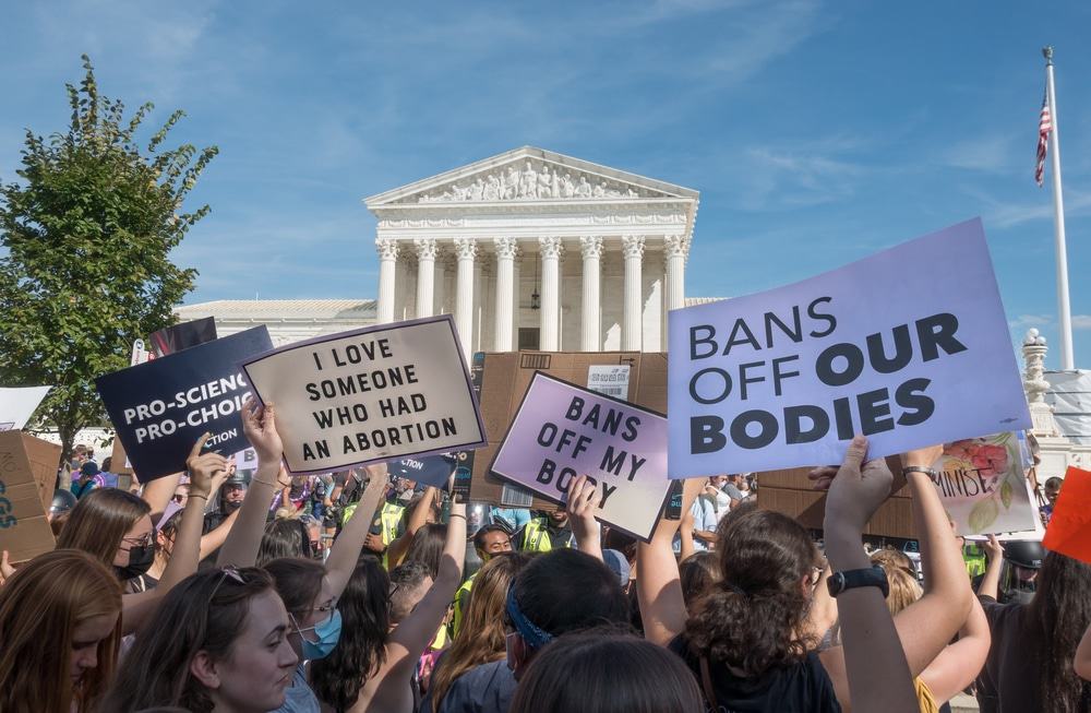 Manifestação sobre o direito ao aborto nos EUA