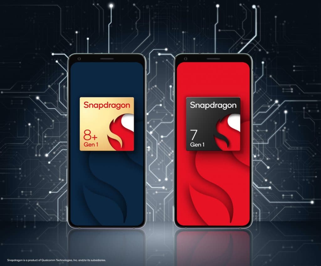 Snapdragon 8+ Gen 1 e Snapdragon 7 Gen 1 (Imagem: divulgação/Qualcomm)