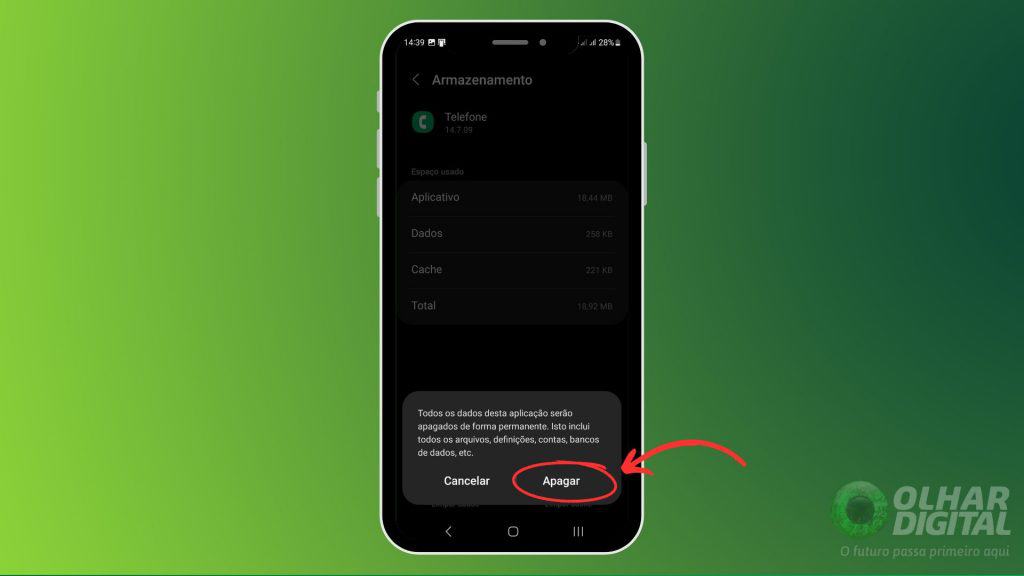 Limpar notificação de correio de voz
