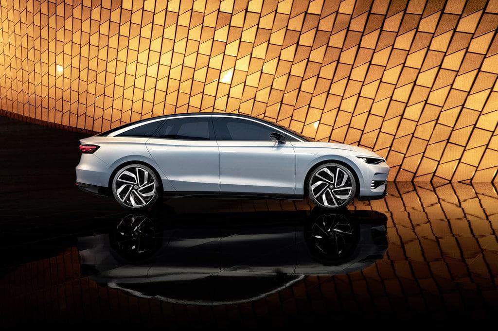 Veículo elétrico da Volkswagen de lado