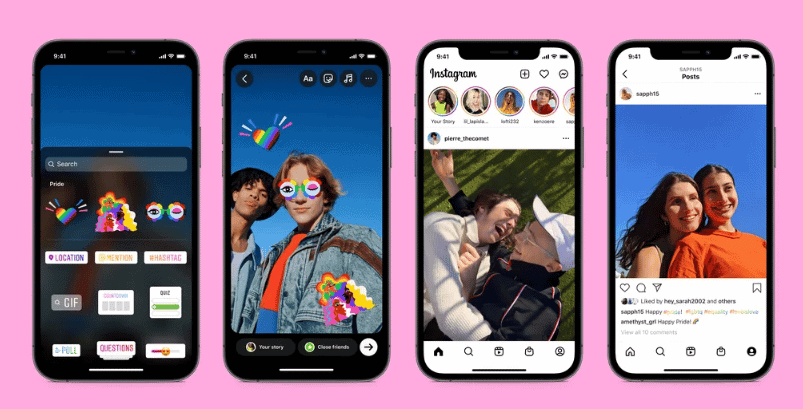 Novas figurinhas LGBTQIA+ do Instagram