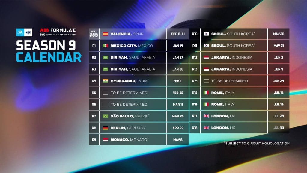 Calendário da Fórmula E
