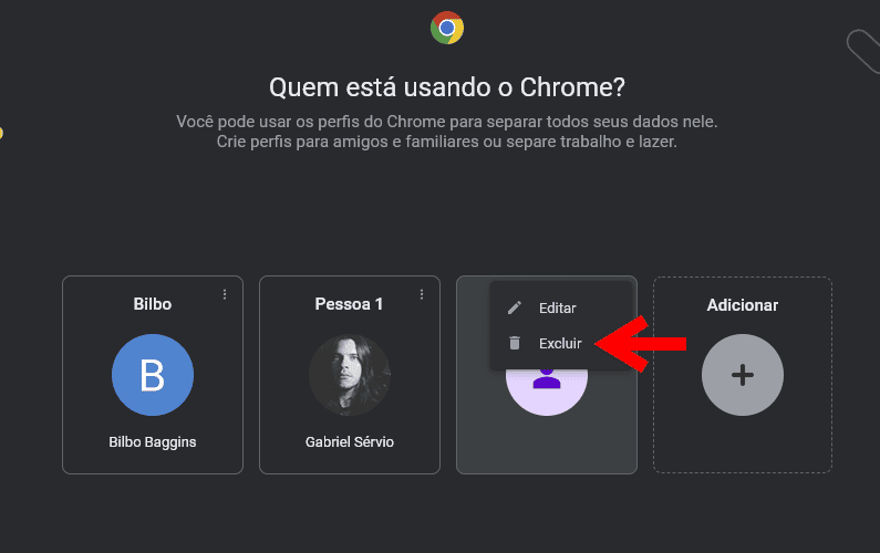Como remover um perfil