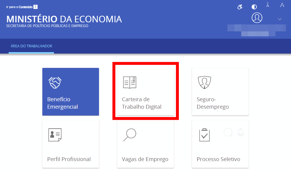 Consultar o número da CTPS Digital pelo computador