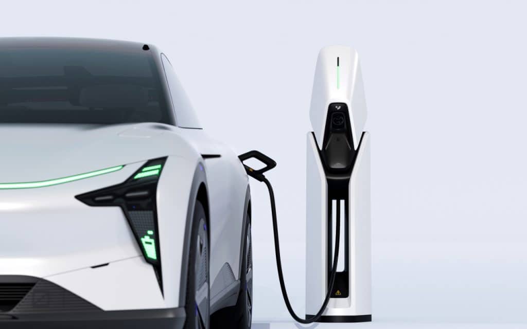 Carro robô elétrico da Jidu carregando
