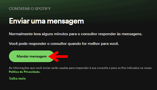 Como entrar em contato com o Spotify