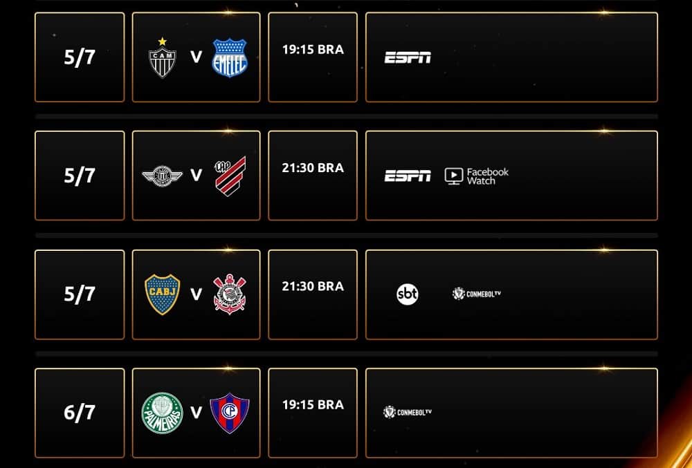 Jogos de volta das oitavas de final da Libertadores