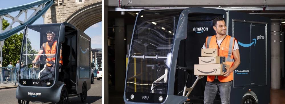Amazon criou hub para entregas em Londres com bicicletas elétricas e walkers